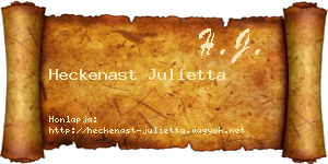 Heckenast Julietta névjegykártya